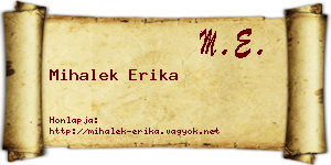 Mihalek Erika névjegykártya